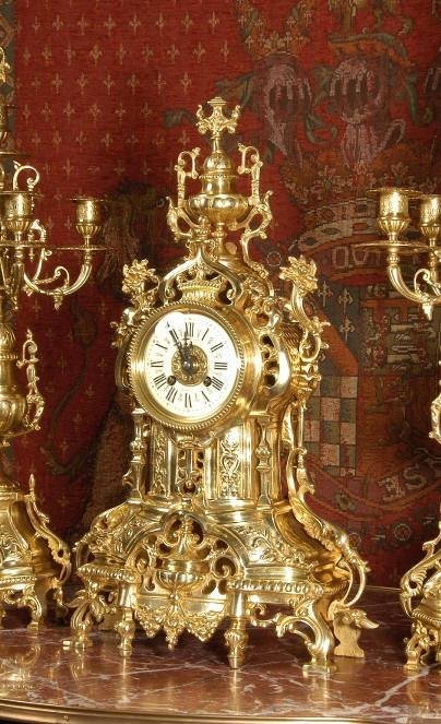 fig 3. Large Antique French Clock Set by A. D. Mougin Circa 1890